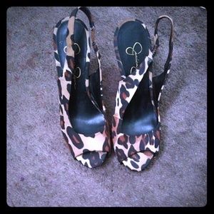 Jessica simpson leopard print high heels